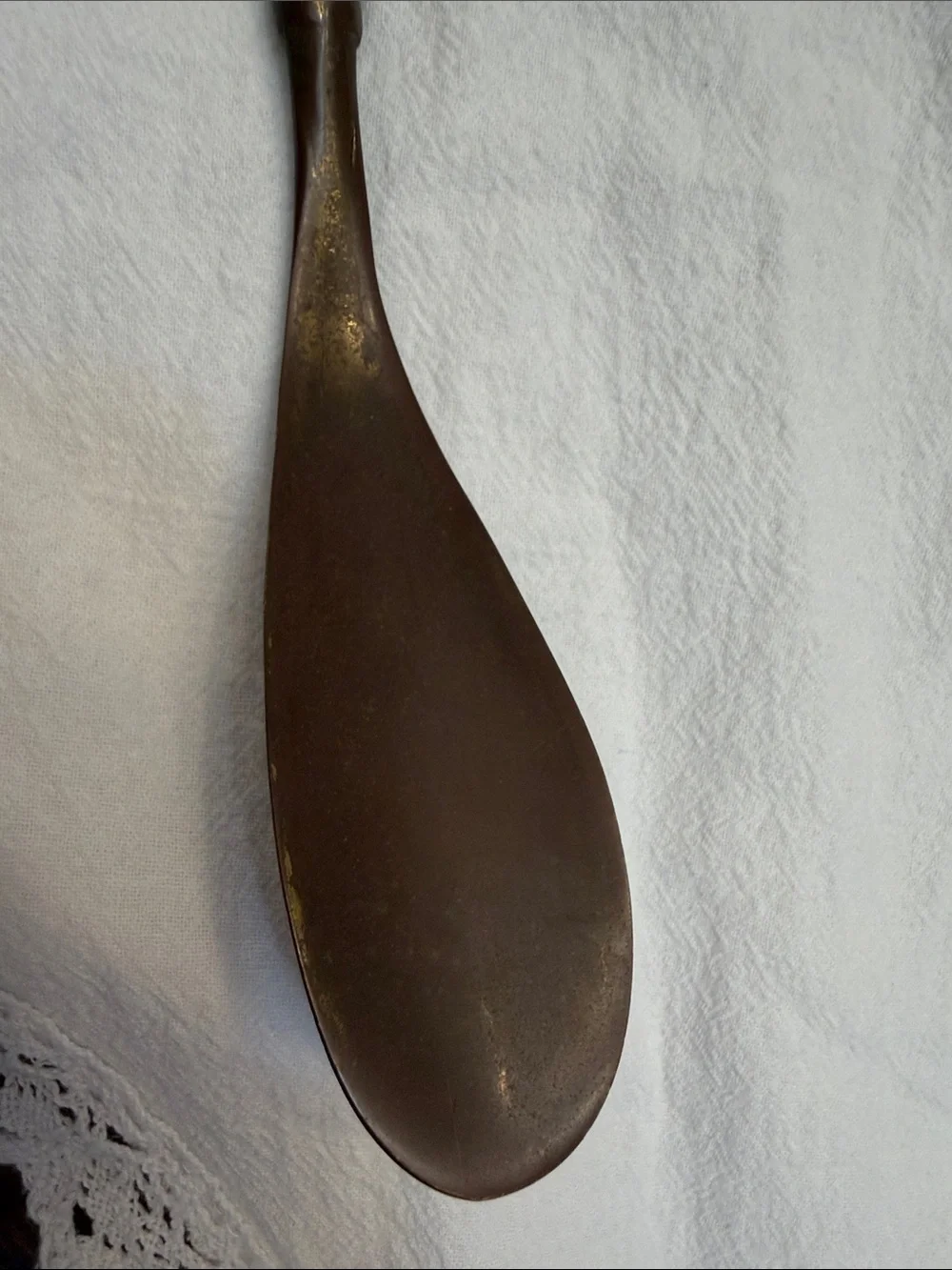 Vintage Heavy Solid Brass The Cat & Fiddle Figural Shoehorn Mid-Century